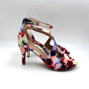 Dream Pairs Womens Size‎ 6.5 Nile Floral Print Heels Dress Sandals Shoes